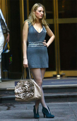 Blake Lively with Rose bag